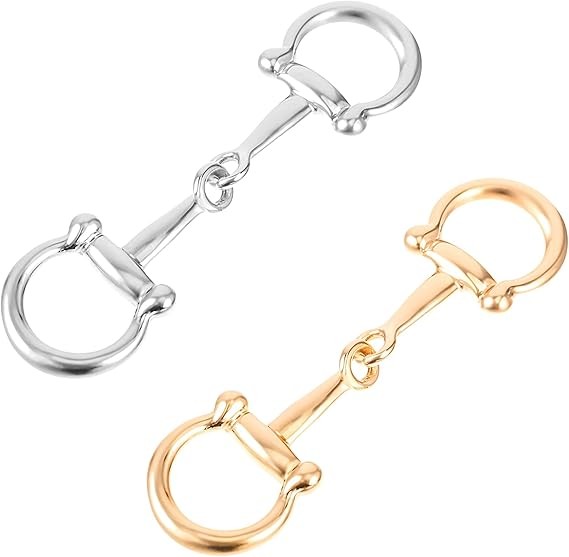 2pcs Horse Bit Buckle Double Silk Scarf Buckle Ring,D Ring Snaffle Bit Buckles
