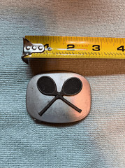 Vintage Tennis Pickleball Racket Belt Buckle