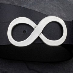 Infinity Belt Buckle Antique Silver Romantic Boho Artful Style Designer