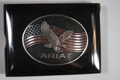 Ariat Western Oval Belt Buckle Eagle and America Flag A37067