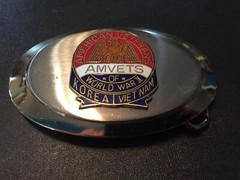 AM Vets Belt Buckle Korea Vietnam WW II