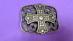 Openwork Iron Cross Medieval Religious Faith Symbol Gothic Biker Belt Buckle
