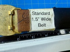 Geometric Enamel Pattern Black Blue Stripes Outlined Hippy Vibe Belt Buckle