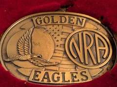 VTG NRA National Rifle Association GOLDEN EAGLES Belt Buckle Made in USA In Box