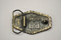 VTG Brass GoldWing Belt Buckle 1976 Great American Buckle Co Motorcycle Chain