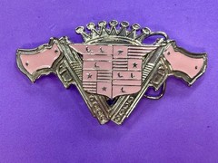 Guns Crown Shield Trucker Cadillac Grill Pink Enamel Belt Buckle Bottle Opener