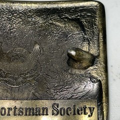 Vintage BASS Belt Buckle Brass Anglers Sportsman Society Member
