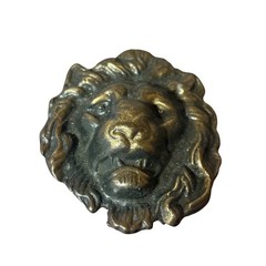 Vintage Lion Head Belt Buckle Antique Bronze Tone Figural 3256