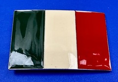 Italian Flag Italy Pride – Enameled Green White Red Patriotic Belt Buckle