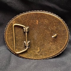 Oval Belt Buckle Blank Rope Edge Antique Bronze Finish QC11659 Western Craft