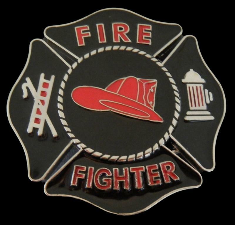 Firefighter Fireman Belt Buckles Firemen Red Helmet Fire Dept Buckle Belts