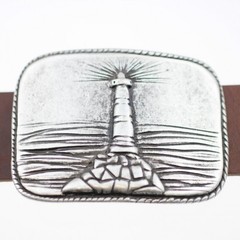 Lighthouse Belt Buckle with Edge – Maritime Metal Buckle in Nautical Style