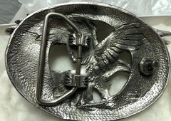 Flying Eagle Belt Buckle EJC 1995 Pewter Diamond Cut Detailed Never Used
