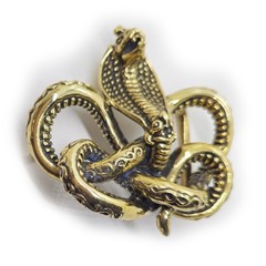 Cobra King Crawling Snake Bronze Belt Buckle