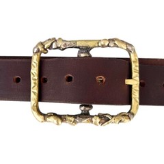 Handmade Solid Brass Belt Buckle USA | 1.5&Prime; Retro Artisan Buckle Men & Women