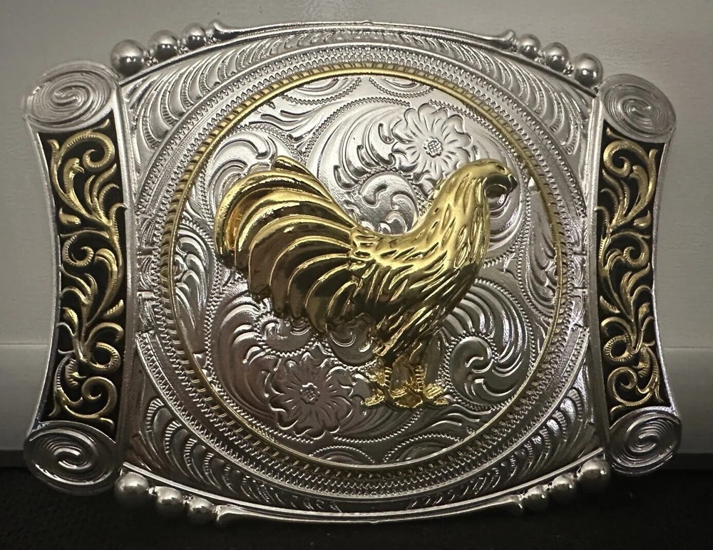 ROOSTER BELT BUCKLE WESTERN RODEO JARIPEO PALENQUE HEBILLA VAQUERA DE GALLOS