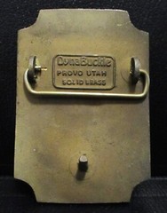 Vtg SKI Logo Brass Belt Buckle 1970&rsquo;s Dyna Buckle Utah Downhill Cross Country