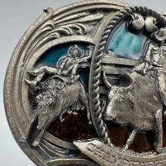 Vintage Bergamot Brass Works Championship Rodeo Belt Buckle 1980 Made in USA