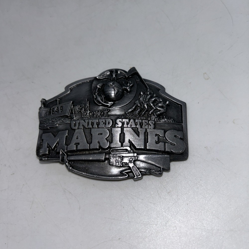 United States Marines Belt Buckle SISKIYOU Pewter Made USA 1987