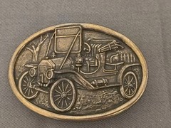 Antique Car Belt Buckle Avon Vintage Model T Brass Look Automobile Vehicle