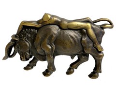 Western Buckle Antique Copper Lady Bull Copper Engraved Buckle Fits 1-1/2&Prime; wide