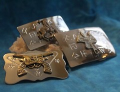 Set Of 3 Silver Tone Belt Buckles