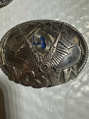 SILVER (IN COLOR) MASON Metal Belt Buckle