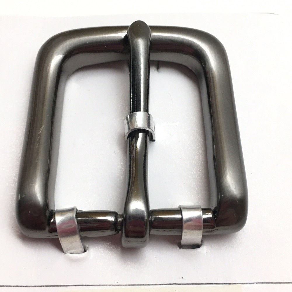Metal Belt Buckle Gun Metal Tone Prong Pin DIY Leather Crafts