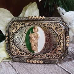 Saint jude San Judas Western belt Buckle Rose Gold Silver Heavy Zinc Alloy