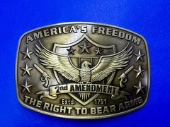America&rsquo;s Freedom Right To Bear Arms 2nd Amendment Belt Buckle In New Condition