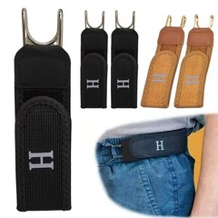 Adjustable No-Buckle Elastic Belt Invisible Metal Hook Stretch Waistband Unisex