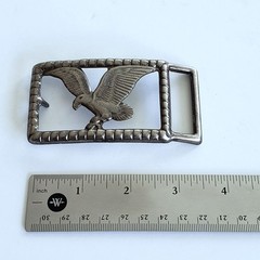 Vintage Eagle Belt Buckle Silvertone Embossed Country Western Rodeo Biker Retro