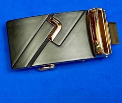 Replacement formal slide style black & copper or rose gold color belt buckle