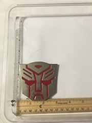 2008-2010 TRANSFORMERS METAL COLLECTIBLE BELT BUCKLE HASBRO Red Silver