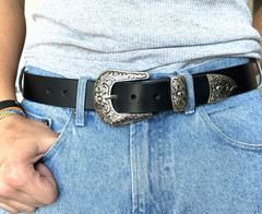 Western 3-Piece Belt Buckle Set Floral Engraved Silver Metal Cowboy Rodeo Style