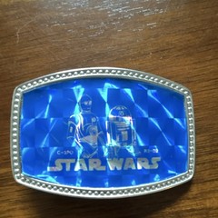 Star Wars C-3PO R2-D2 Blue Men&rsquo;s Clamp Closure Metal Plastic Belt Buckle