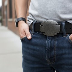 Oval Belt Buckle with Break Edges – Heavy Duty Urban Look Sport Design
