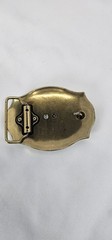 Western Silver Horse Belt Buckle Gold Tone Black Enamel Cowboy Rodeo 3in