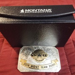 Rare Montana Silversmiths Kyle Railroad 2018 MGMT Team 2020 Custom Belt Buckle