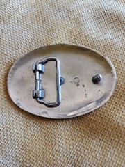 Bucking bronco belt buckle silver tone