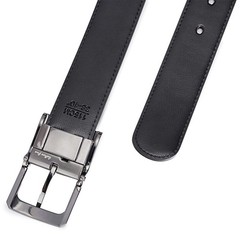 Belts for Men 57-58, Rectangle Rotated Buckle With Burnt Umber/Black Belt