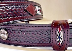 Men&rsquo;s Handmade Western Embroidered Silver Tone Conch Belt Fancy Designs Size 44