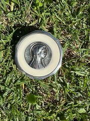 Virgin Mary Vintage Belt Buckle – White And Silver