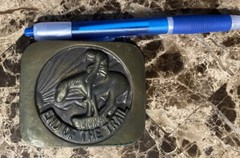 Vintage « End of the Trail » Indian on Horse Western Brass Tone Belt Buckle Rare