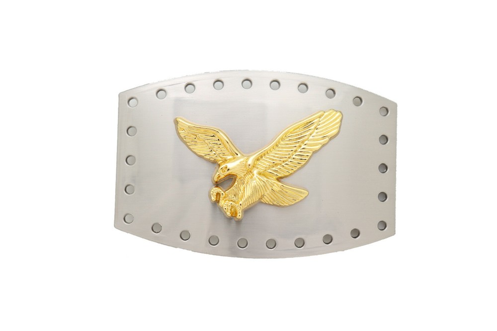 Men Western Silver Metal Buckle Square Gold Eagle Flying American Bird Accessory