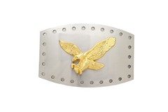 Men Western Silver Metal Buckle Square Gold Eagle Flying American Bird Accessory