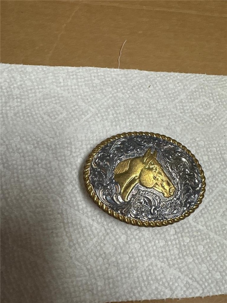 Vintage Crumrine Horsehead Belt Buckle