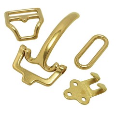 Retro Style Solid Brass Littleton Cavalry Belt Buckle Connector Flower Pattern