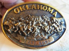 Registered Historical Collection Oklahoma Land Run Belt Buckle Rare in Pouch