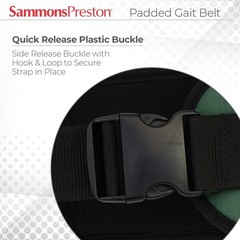 Sammons Preston Padded Gait Belt with Handles, 5.5&Prime; Wide Large – Black, Grey